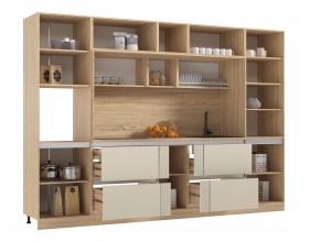 МДФ Кухня Карина Центральная секция 2200 Пластер Аворио, Сонома