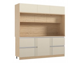 МДФ Кухня Карина Центральная секция 2200 Пластер Аворио, Сонома