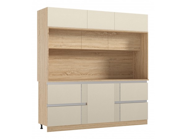 МДФ Кухня Карина Центральная секция 2200 Пластер Аворио, Сонома