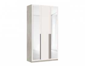 Ларго Шкаф 3-створчатый 1200 2 зеркала Кашемир, Дуб Крафт серый (черная)