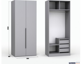 Шкаф Лора (Модерн) для одежды Ш 1000 серый шифер