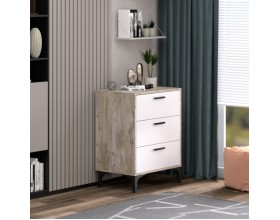 Комод ТТ (КК) 90-3 белый-дуб юкон