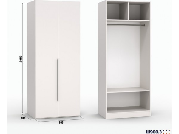 Шкаф Лора (Модерн) для одежды Ш 900.3 кашемир