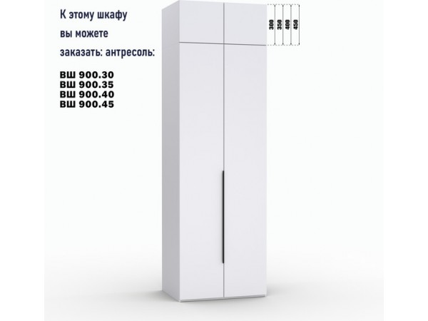 Шкаф Лора (Модерн) для одежды Ш 900.2 белый