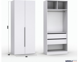 Шкаф Лора (Модерн) для одежды Ш 900.2 белый