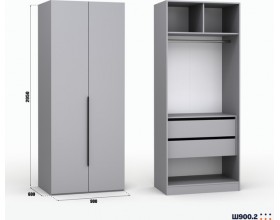 Шкаф Лора (Модерн) для одежды Ш 900.2 серый шифер