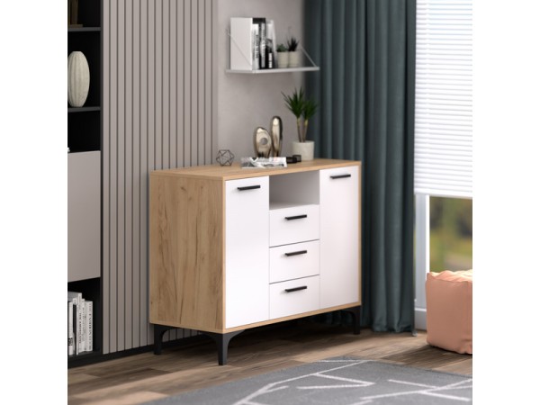 Тумба АВ (ТК) 100.2-3 белый-дуб крафт