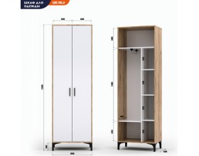 Шкаф АС (ШК) 90.2 белый-дуб крафт