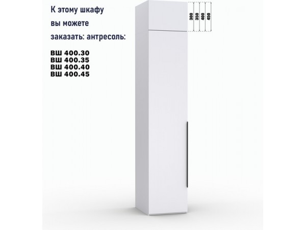 Шкаф Лора (Модерн) для одежды Ш400 белый