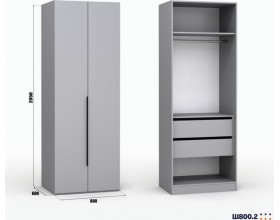 Шкаф Лора (Модерн) для одежды Ш 800.2 серый шифер