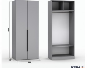 Шкаф Лора (Модерн) для одежды Ш 1000.3 серый шифер