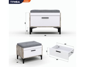 Тумба АВ (ТК) 90.1 белый-дуб юкон