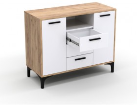 Тумба АВ (ТК) 130.2-3 белый-дуб крафт