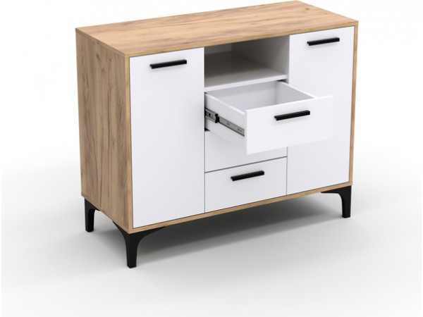 Тумба АВ (ТК) 130.2-3 белый-дуб крафт