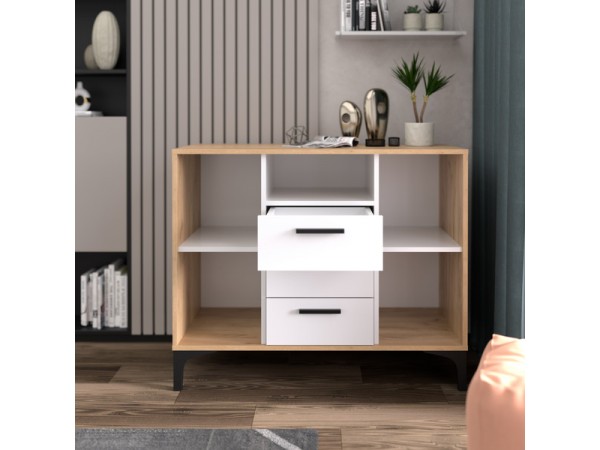 Тумба АВ (ТК) 130.2-3 белый-дуб крафт