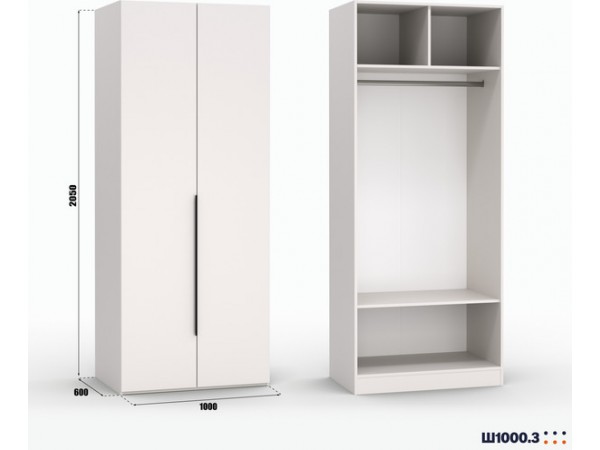 Шкаф Лора (Модерн) для одежды Ш 1000.3 кашемир