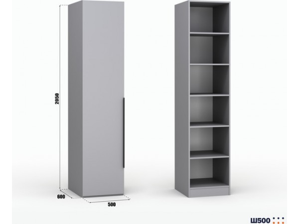 Шкаф Лора (Модерн) для одежды Ш 500 серый шифер