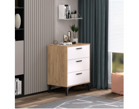 Комод ТТ (КК) 70-3 белый-дуб крафт