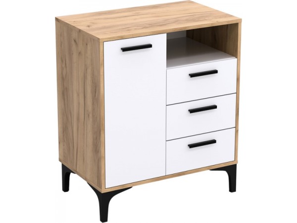 Тумба АВ (ТК) 90.1-3 белый-дуб крафт