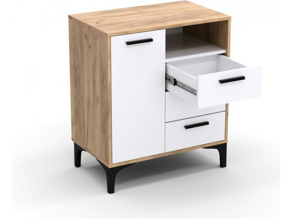 Тумба АВ (ТК) 90.1-3 белый-дуб крафт