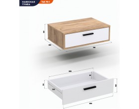 Тумба КнТ (ТнК) 70-1 белая-дуб крафт