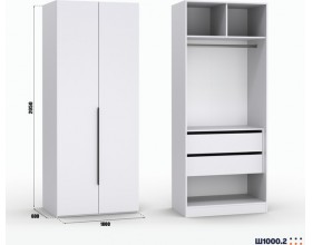 Шкаф Лора (Модерн) для одежды Ш 1000.2 белый