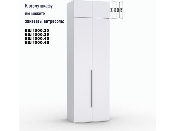 Шкаф Лора (Модерн) для одежды Ш 1000.2 белый