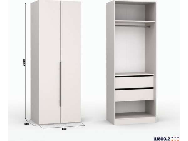 Шкаф Лора (Модерн) для одежды Ш 800.2 кашемир