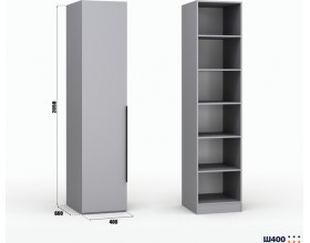 Шкаф Лора (Модерн) для одежды Ш400 серый шифер