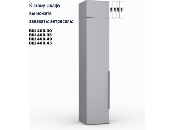 Шкаф Лора (Модерн) для одежды Ш400 серый шифер