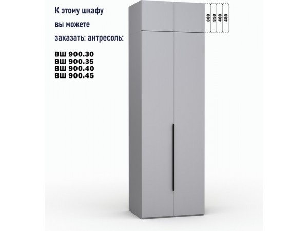 Шкаф Лора (Модерн) для одежды Ш 900 серый шифер