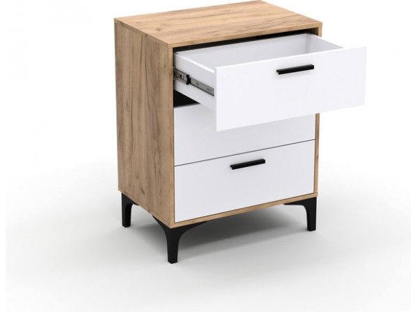Комод ТТ (КК) 90-3 белый-дуб крафт