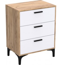 Комод ТТ (КК) 90-3 белый-дуб крафт