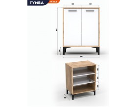 Тумба АВ (ТК) 70.2 белый-дуб крафт