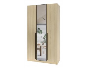 Шкаф Эльтон 3С/2200 Дуб Комано Зеркало черный профиль