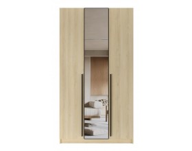 Шкаф Эльтон 3С/2200 Дуб Комано Зеркало черный профиль