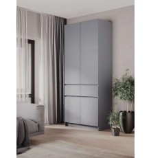 Шкаф 2-створчатый с ящиками Бостон Антрацит-Антрацит