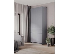 Шкаф 2-створчатый с ящиками Бостон Антрацит-Антрацит