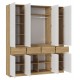 Шкаф 4-створчатый с ящиками Бостон Крафт золотой-Белый Бриллиант