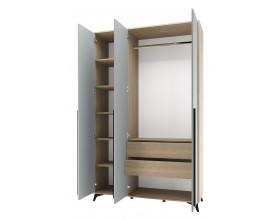 ЕВА Шкаф 1360 3С2Я Дуб Экспресив песочный Фрост