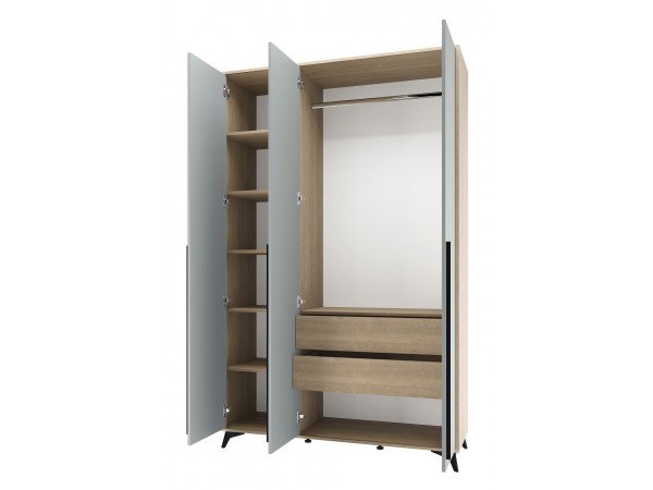 ЕВА Шкаф 1360 3С2Я Дуб Экспресив песочный Фрост