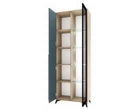 ЕВА Шкаф-витрина 800 1В1С Дуб Экспресив песочный Маренго