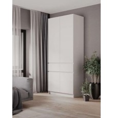 Шкаф 2-створчатый с ящиками Бостон Белый-Белый Бриллиант