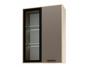 ЕВА Витрина навесная 800 1В1С Дуб Экспрессив-Глиняный серый