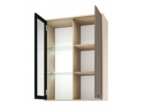 ЕВА Витрина навесная 800 1В1С Дуб Экспрессив-Глиняный серый