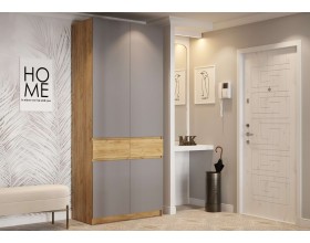 Шкаф 2-створчатый с ящиками Бостон Крафт золотой-Антрацит