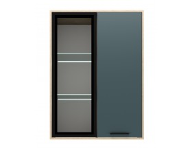 ЕВА Витрина навесная 800 1В1С Дуб Экспрессив-Маренго