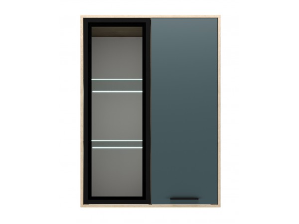 ЕВА Витрина навесная 800 1В1С Дуб Экспрессив-Маренго