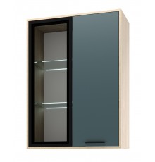 ЕВА Витрина навесная 800 1В1С Дуб Экспрессив-Маренго