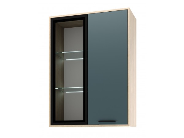 ЕВА Витрина навесная 800 1В1С Дуб Экспрессив-Маренго